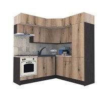 Bucatarie de Colt BIG GENA NEW ST. 190-200, Wenge / Decor K365